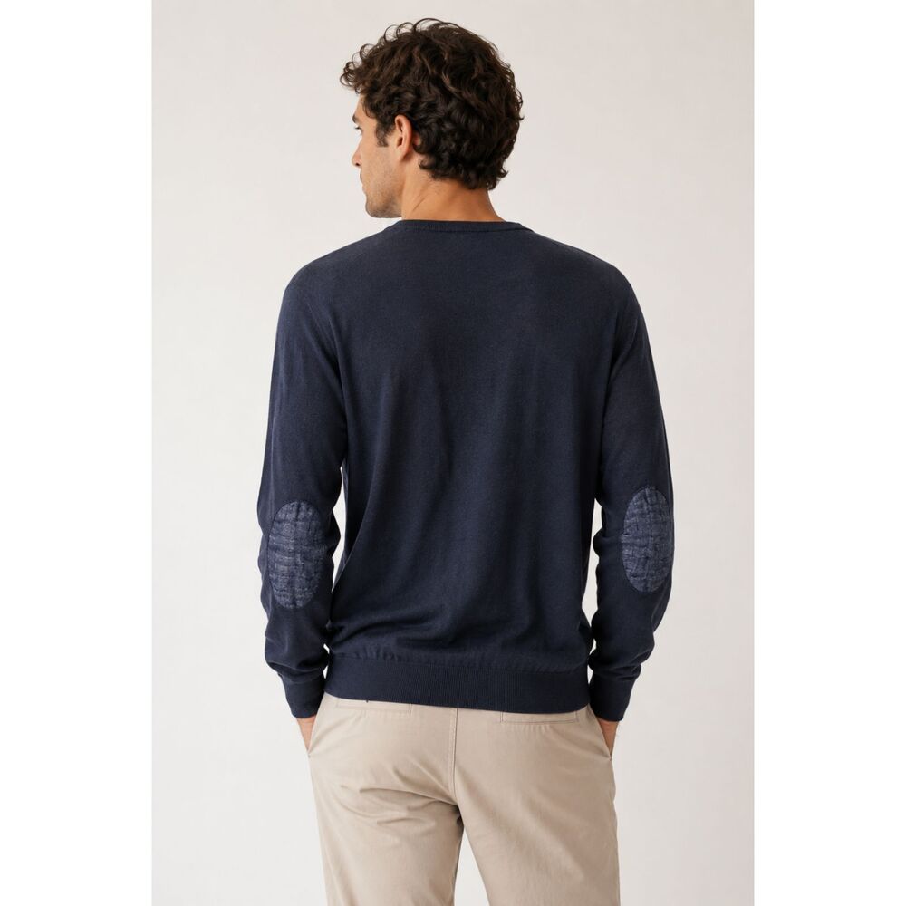 AMI ALEXANDRE MATTIUSI Linen‎ Blend Elbow Patch Sweater X-Large NEW NWOT